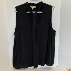 Michaels Kors Sleeveless Tie Neck Black Top Size: 18 W